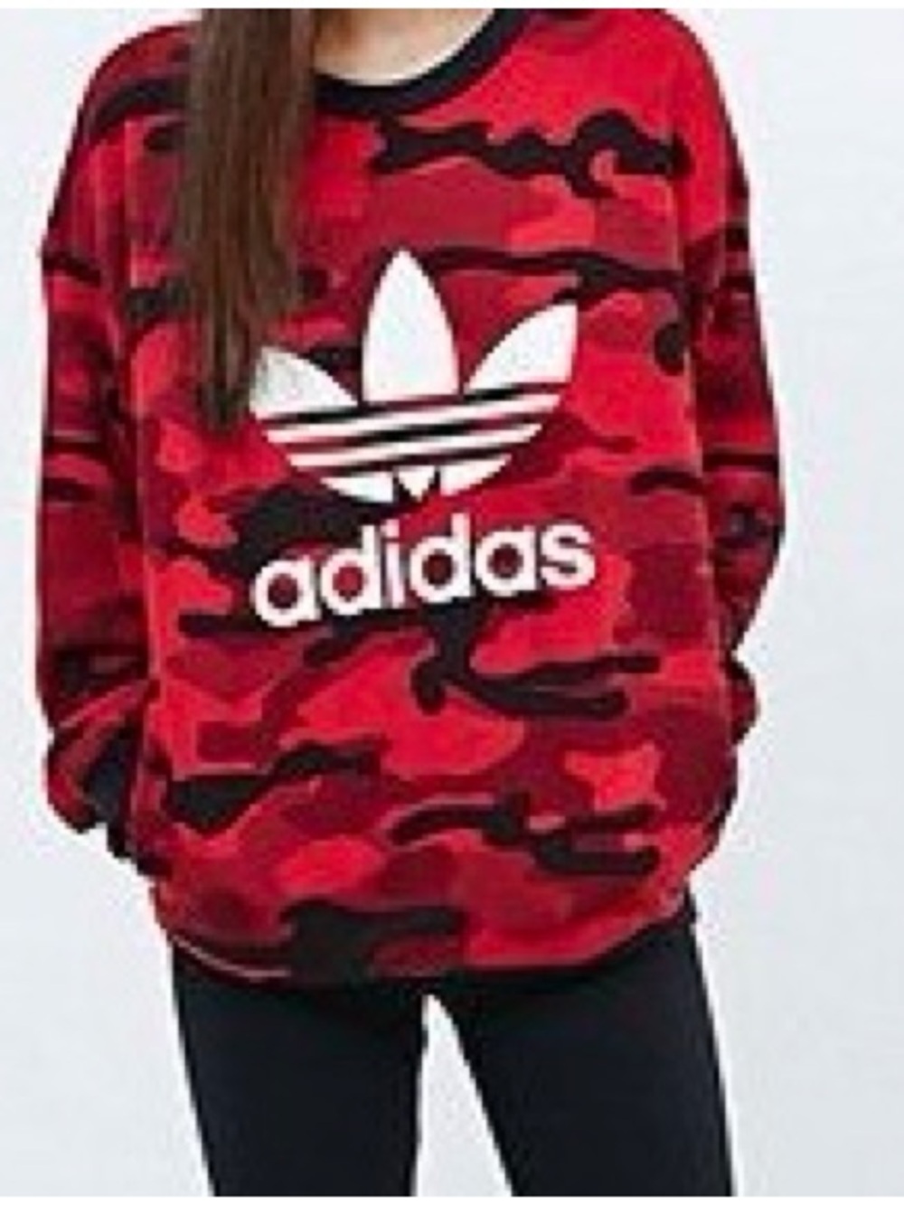 Adidas Red Camouflage Trefoil Sweatshirt - Picture 7 of 7